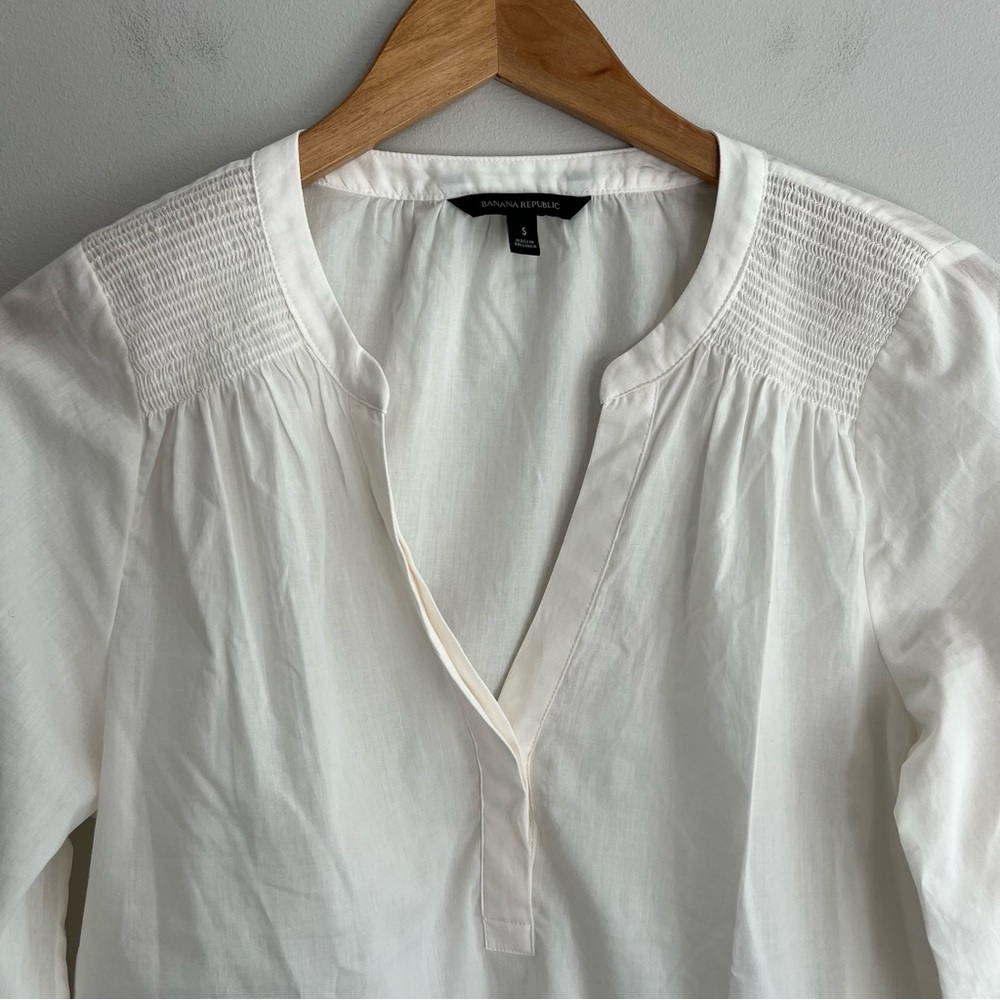 Banana Republic Bohemian Cream Blouse Small - Picture 3 of 9
